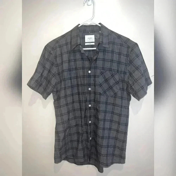 Billy Reid Tuscumbia Standard Fit Plaid Short Sleeve Flannel Button-Down Shirt - Picture 5 of 7